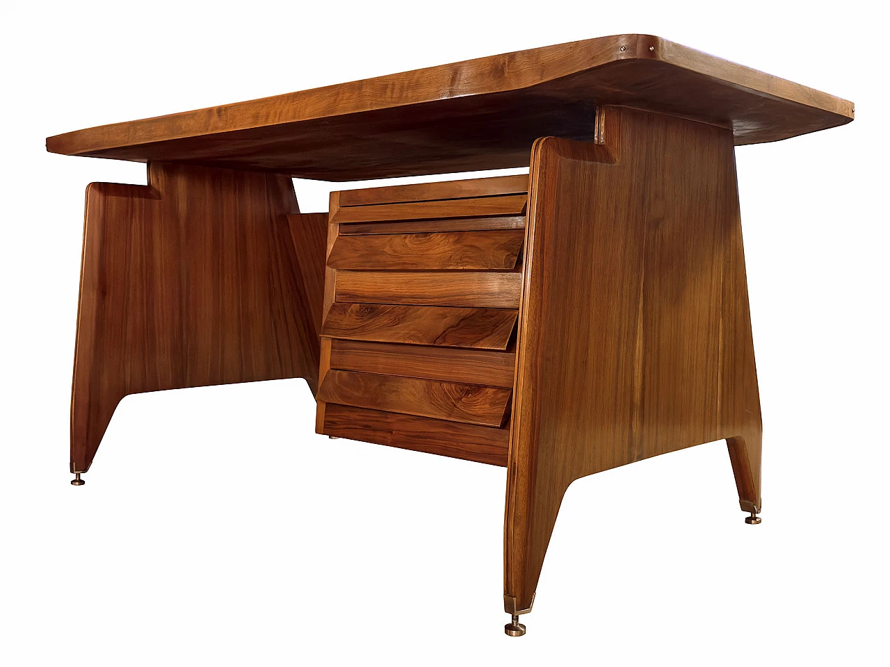Teak and glass desk by Vittorio Dassi, 1950s 1