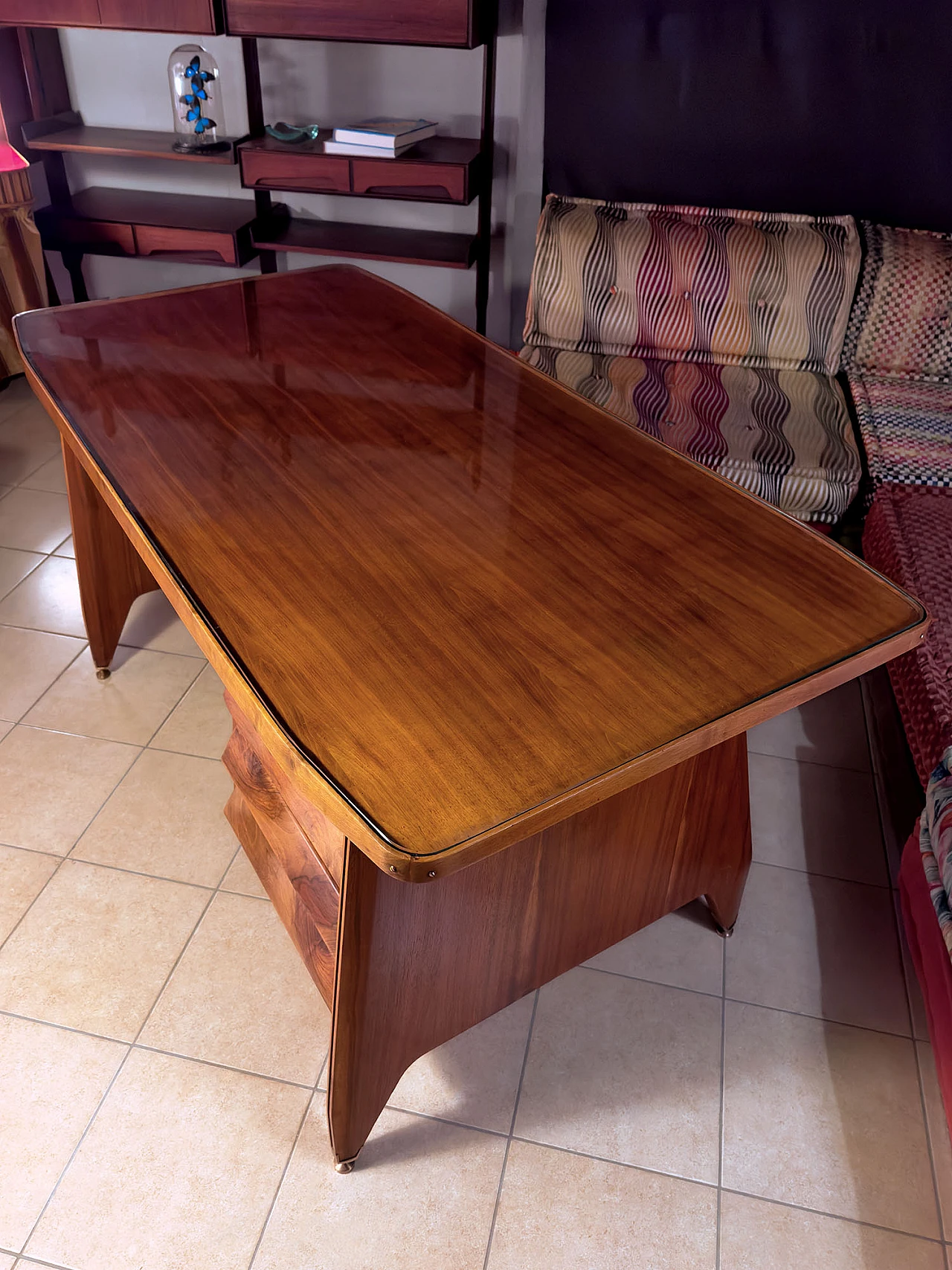 Teak and glass desk by Vittorio Dassi, 1950s 9