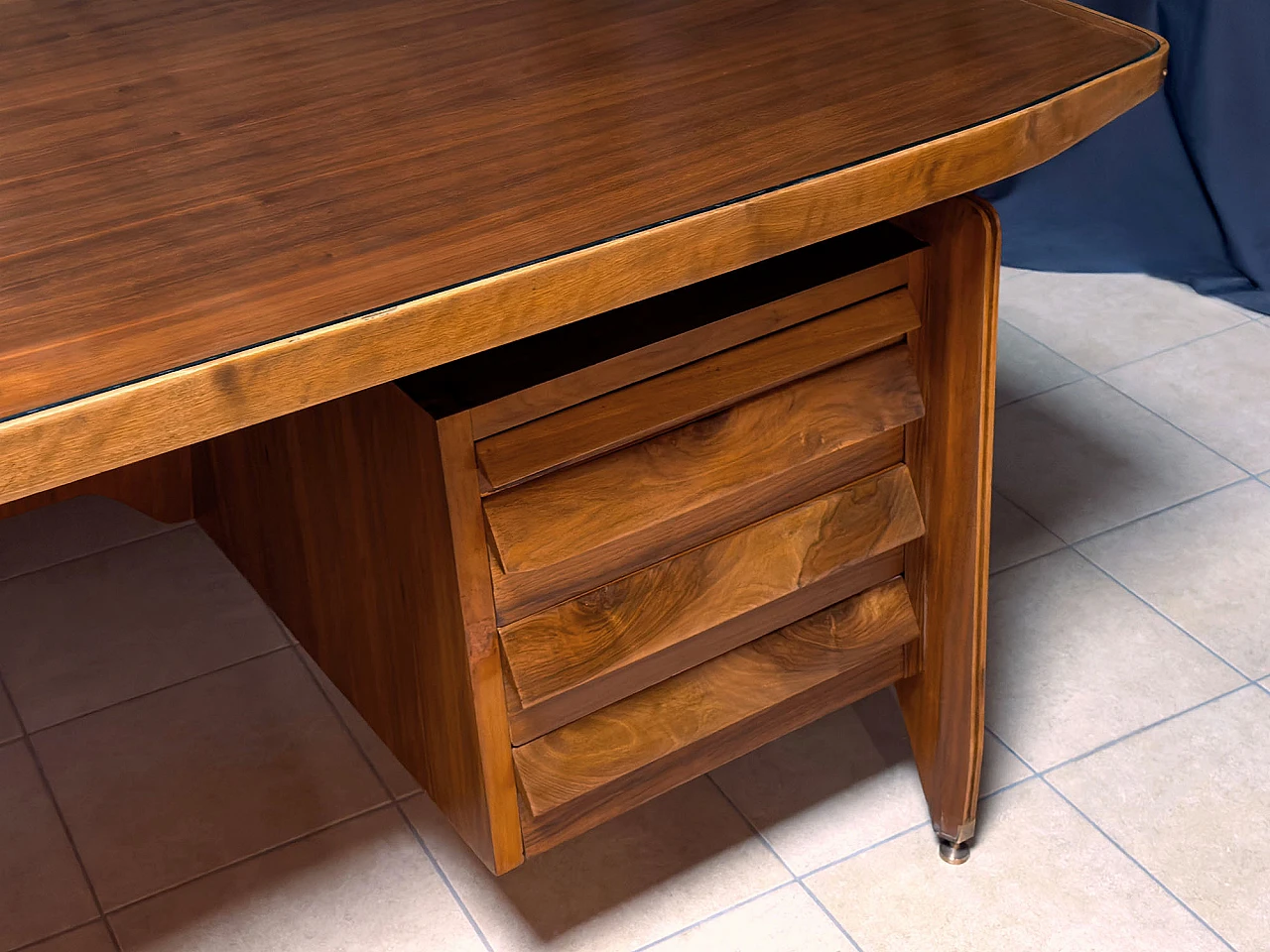 Teak and glass desk by Vittorio Dassi, 1950s 13