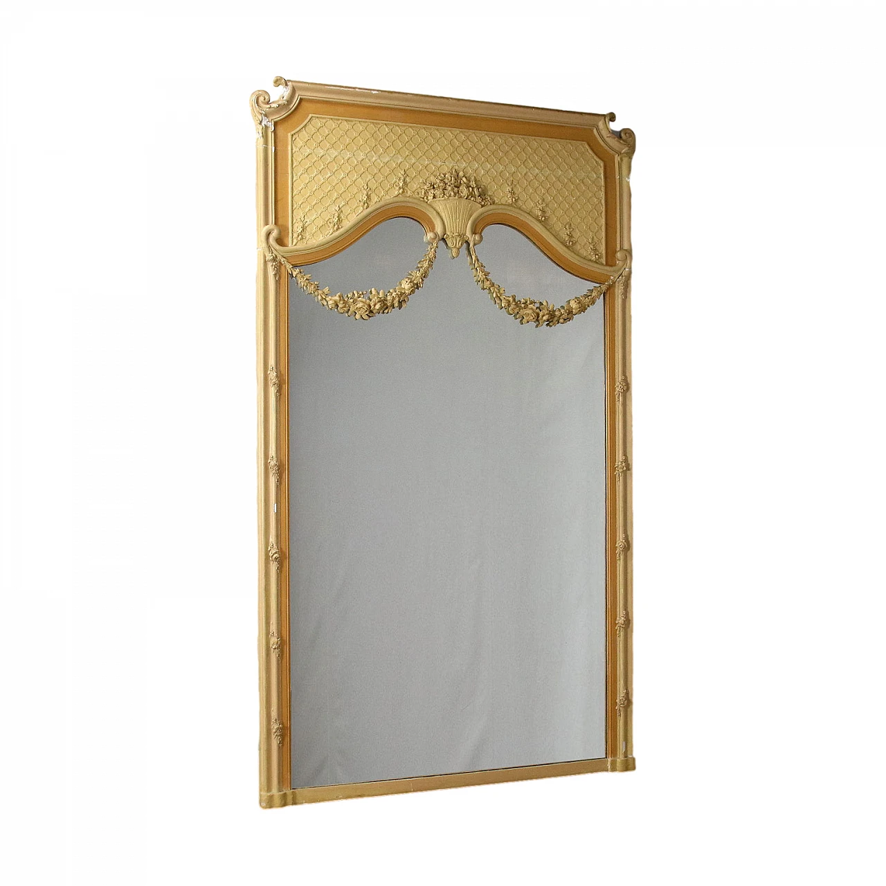 Specchio stile Neoclassico in stucco intagliato e laccato 2