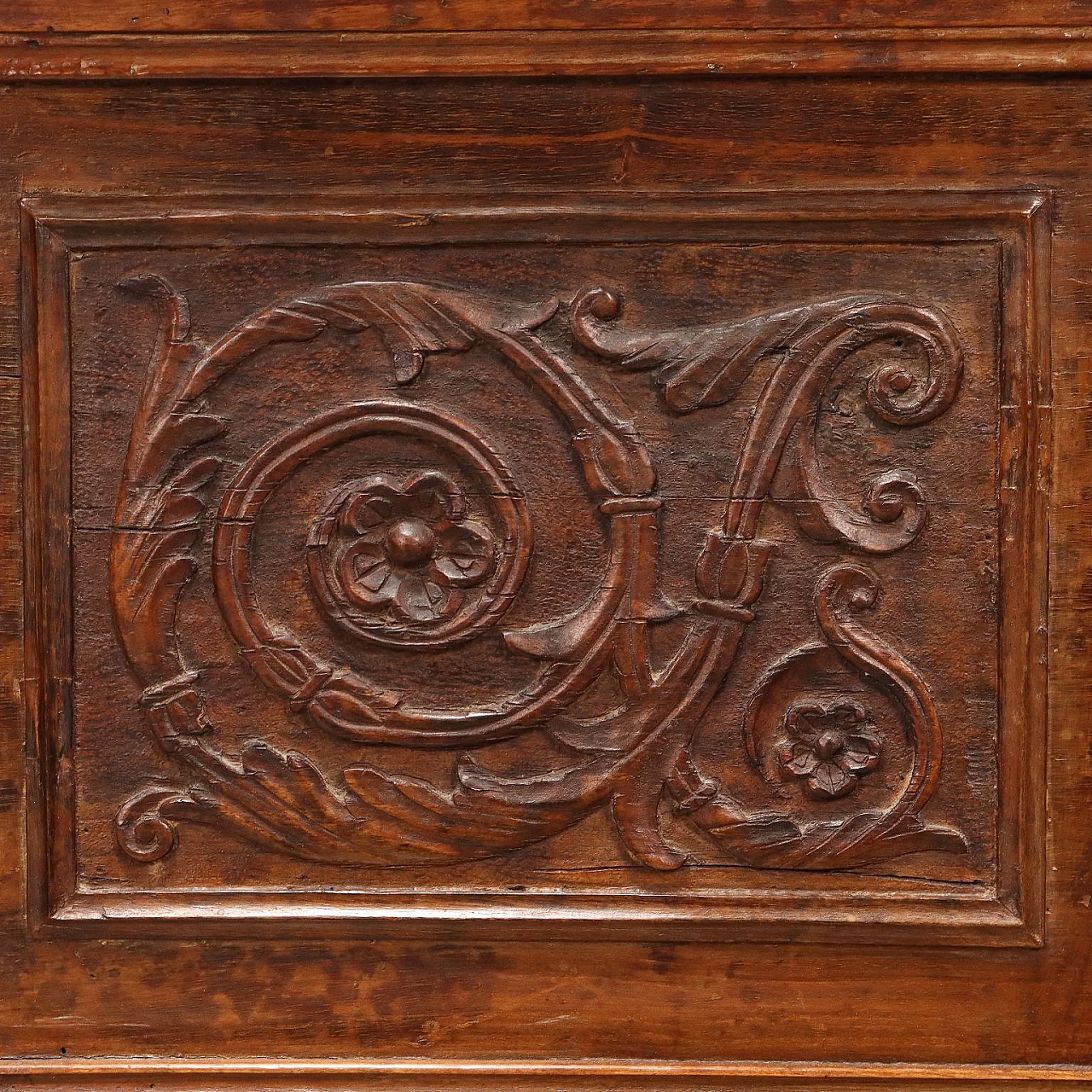 Walnut chest carved with phytomorphic motifs, 18th century 7