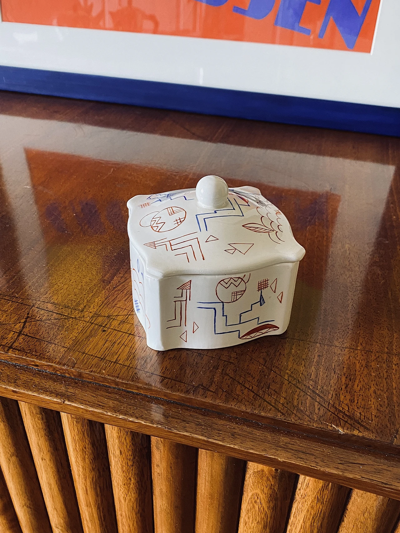 German Futurist ceramic box, 1930s 4