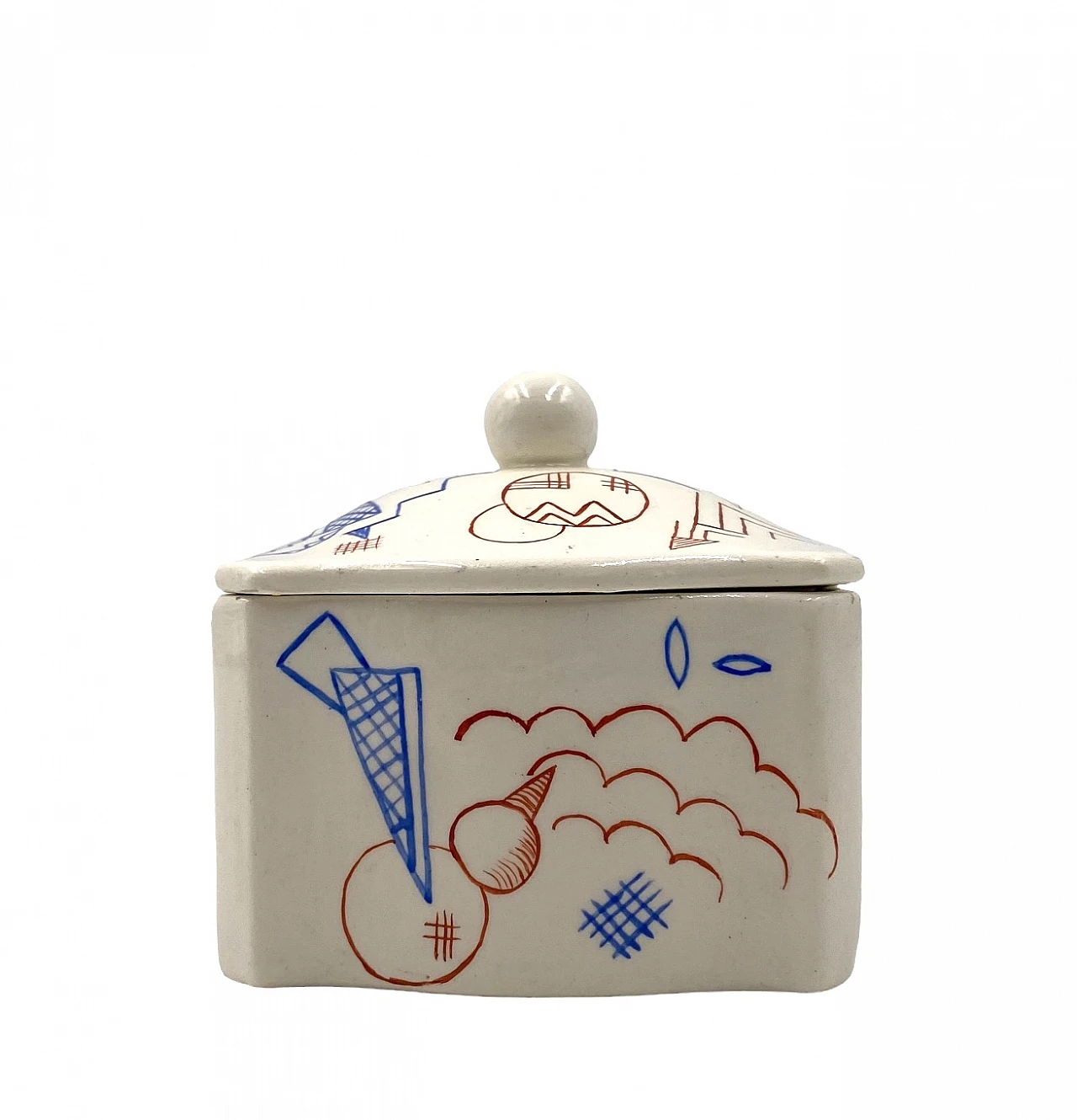 German Futurist ceramic box, 1930s 7