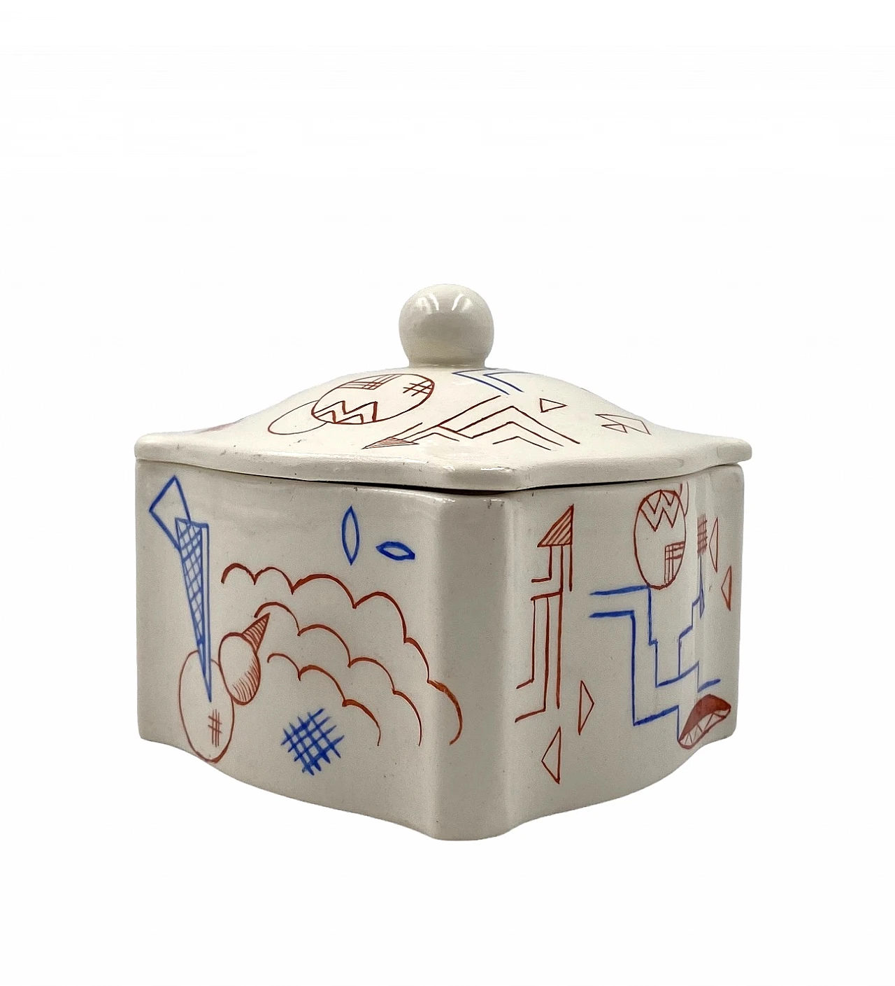 German Futurist ceramic box, 1930s 8