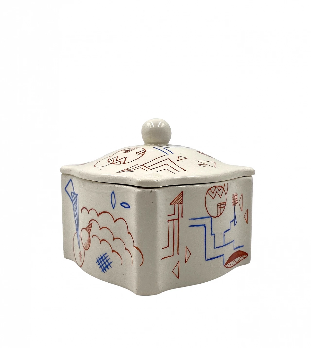 German Futurist ceramic box, 1930s 9