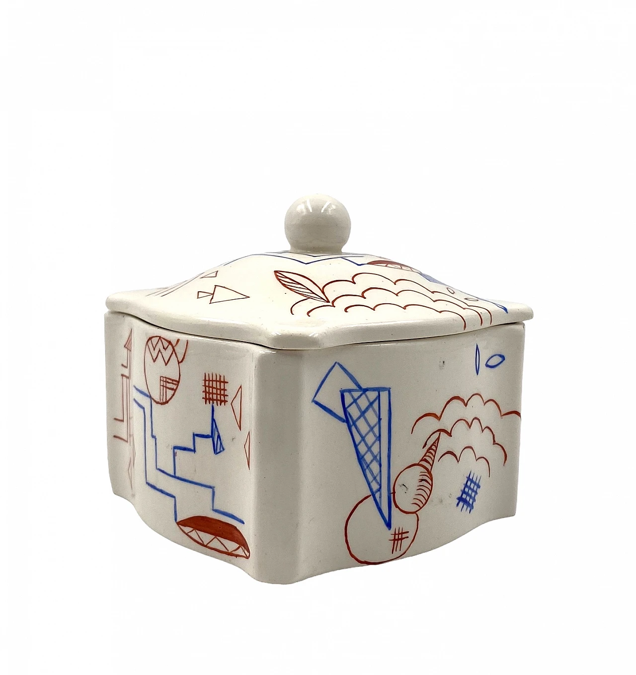 German Futurist ceramic box, 1930s 11