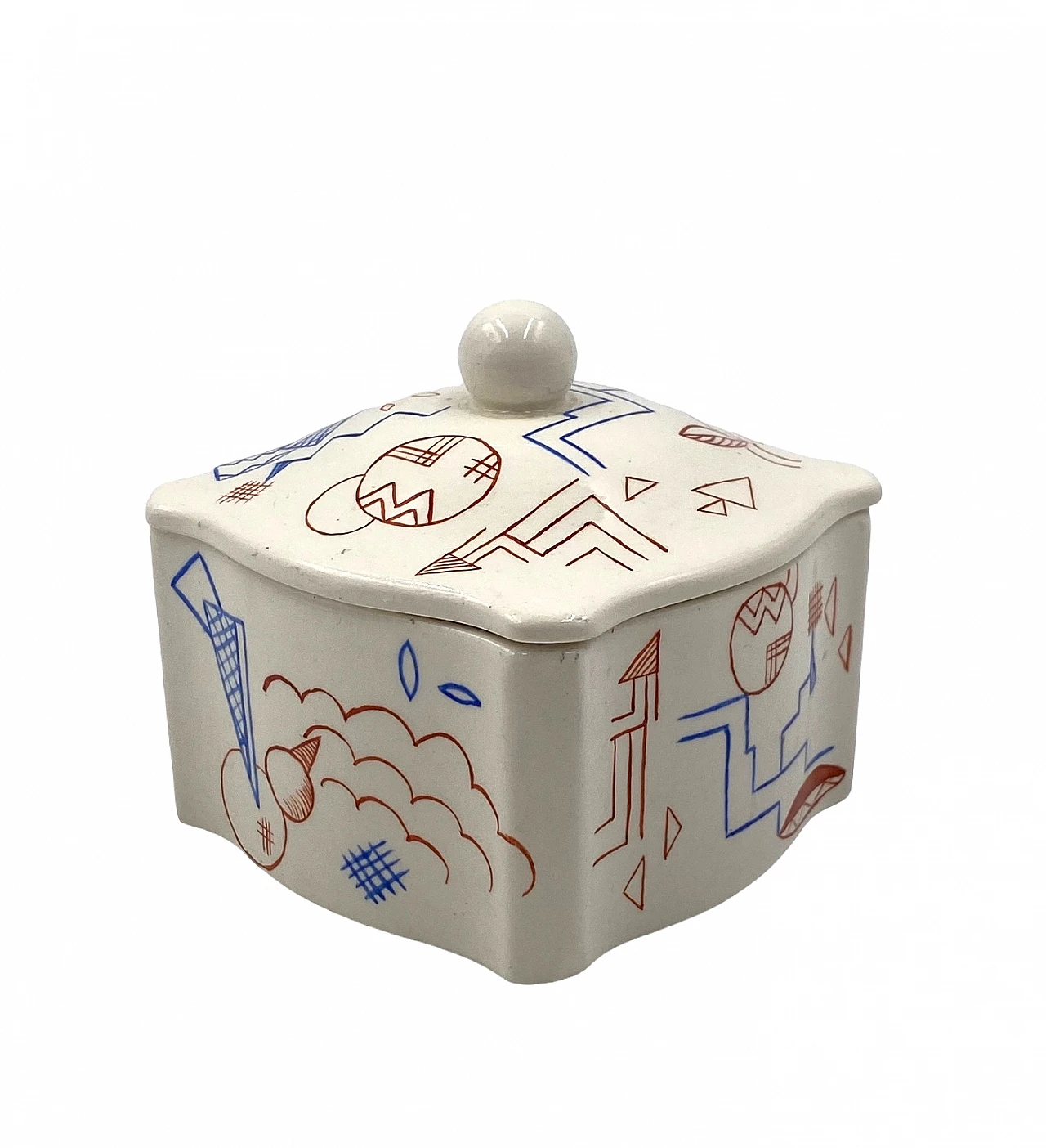 German Futurist ceramic box, 1930s 14