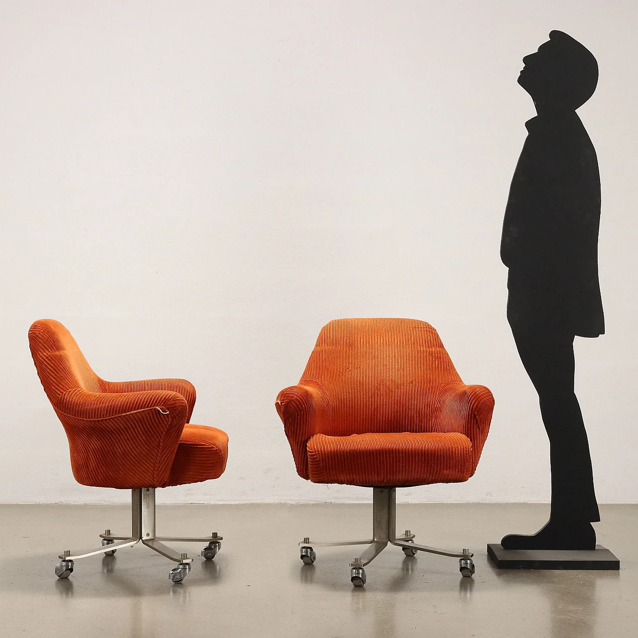 4 Dolly armchairs in velvet by G. Moscatelli for Formanova, 1970s 2