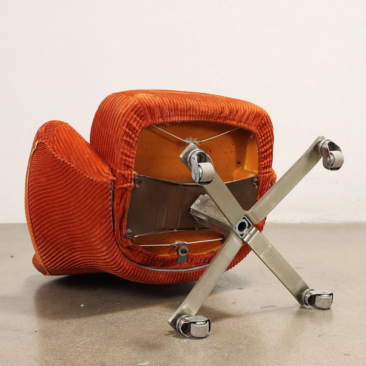 4 Dolly armchairs in velvet by G. Moscatelli for Formanova, 1970s 10