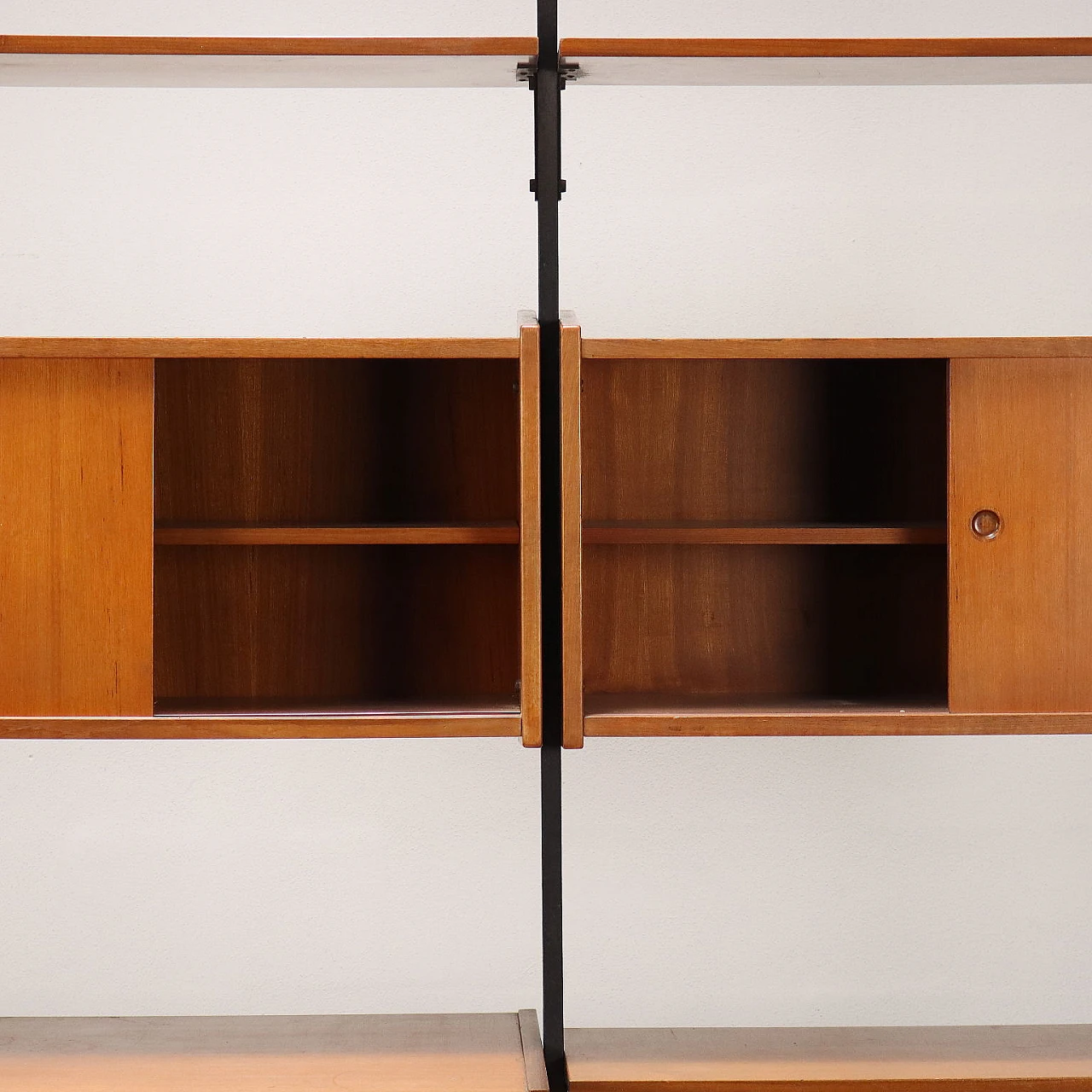 Teak and metal bookcase with storage compartments and shelves, 1960s 3