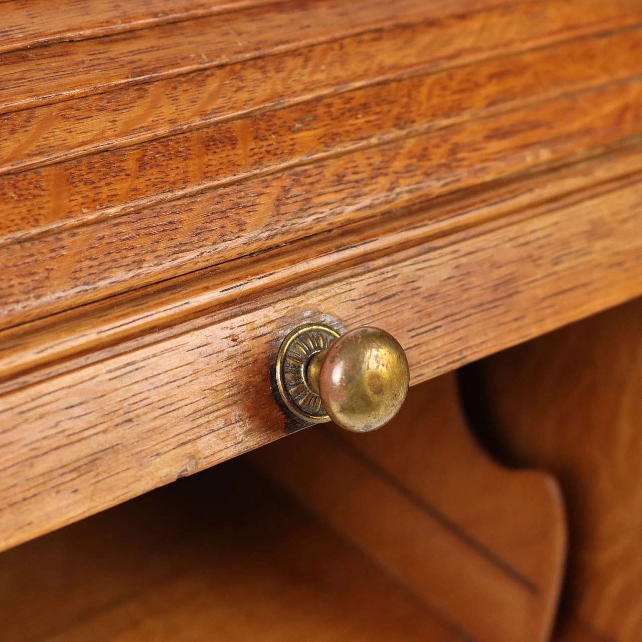 Wooden rolling shutter table filing cabinet 4