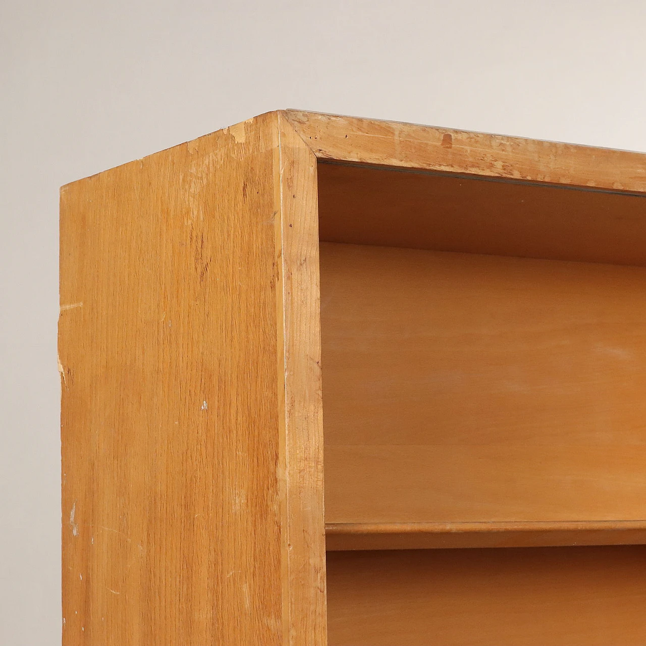 Oak bookcase with shelves and storage compartment, 1950s 4