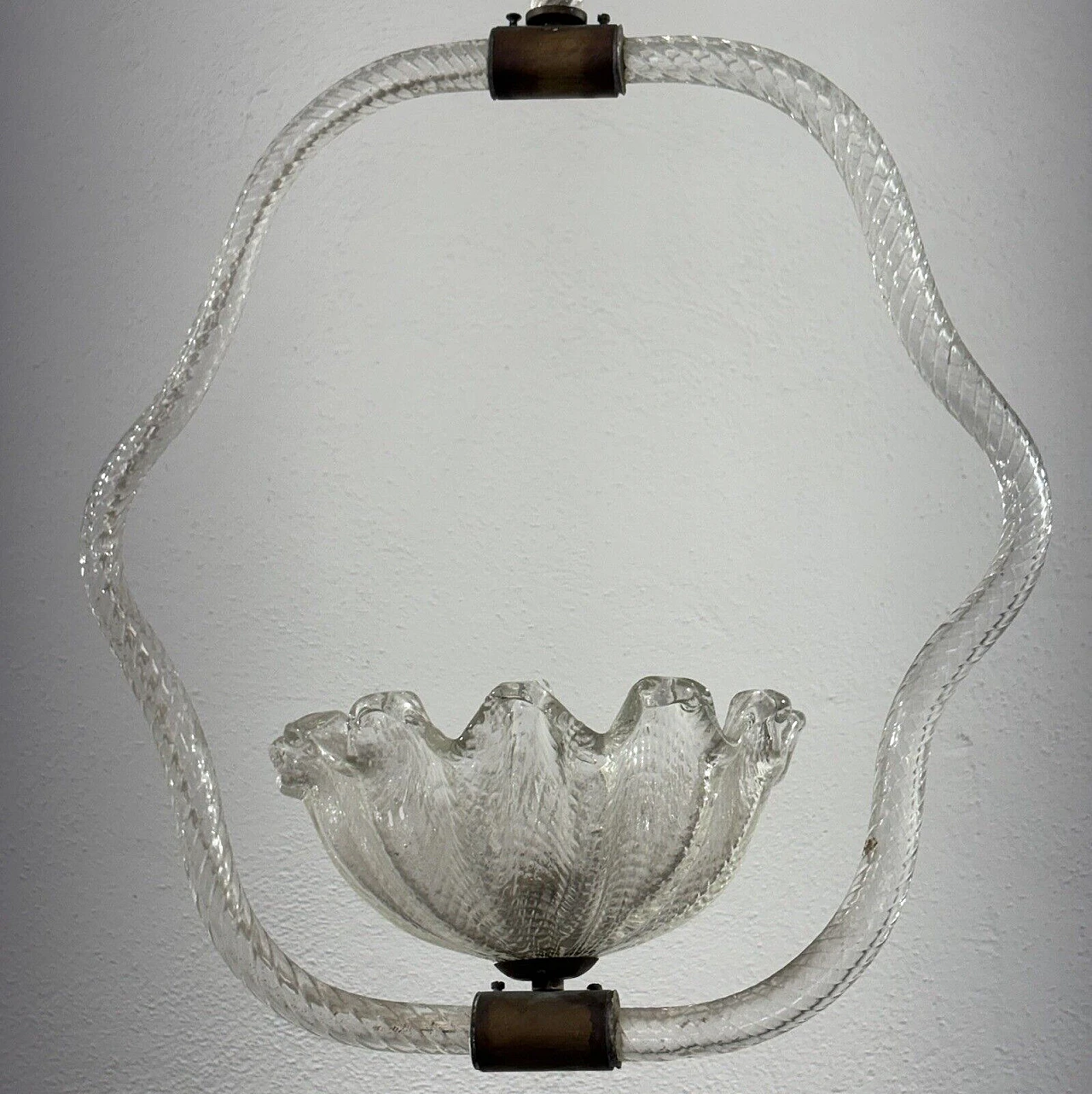 A Grosse Costolature chandelier by Barovier & Toso, 1950s 4