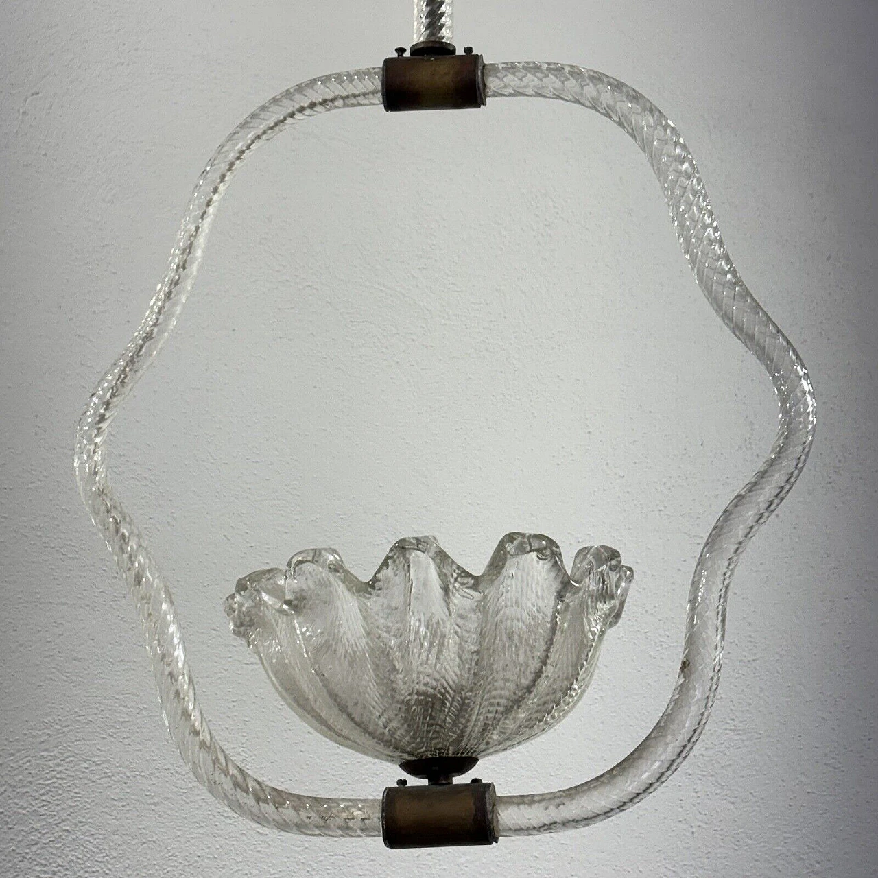 A Grosse Costolature chandelier by Barovier & Toso, 1950s 5