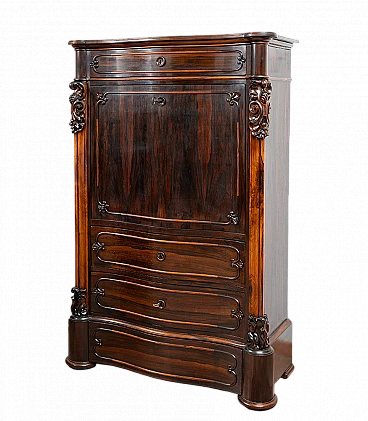 Louis Philippe secretaire in exotic wood and maple, 19th century