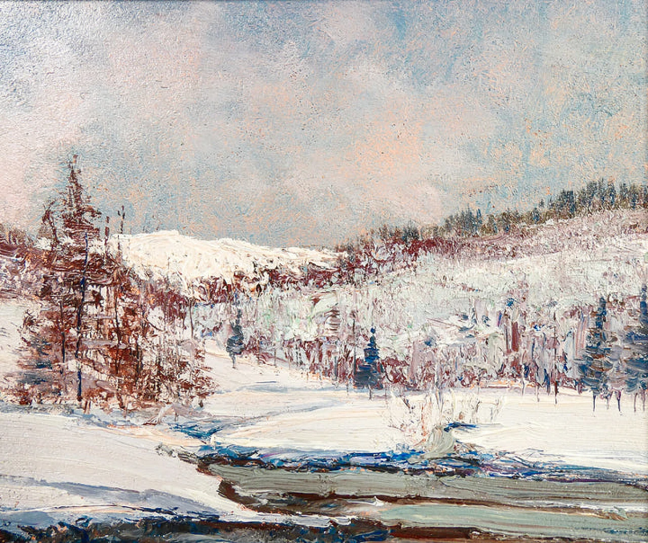 Sergio Manfredi, Upper Susa Valley, oil painting on panel, 1978 6