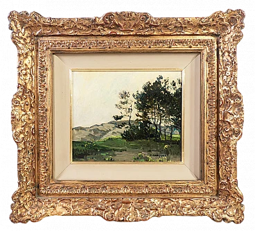 Edward Chappel, paesaggio, dipinto a olio su tavola, fine '800