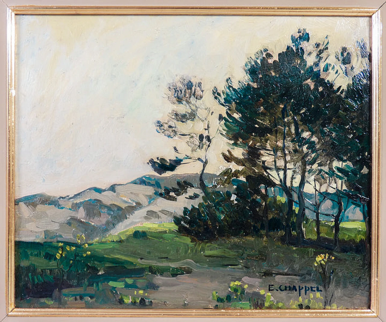 Edward Chappel, landscape, oil painting on panel, late 19th century 3