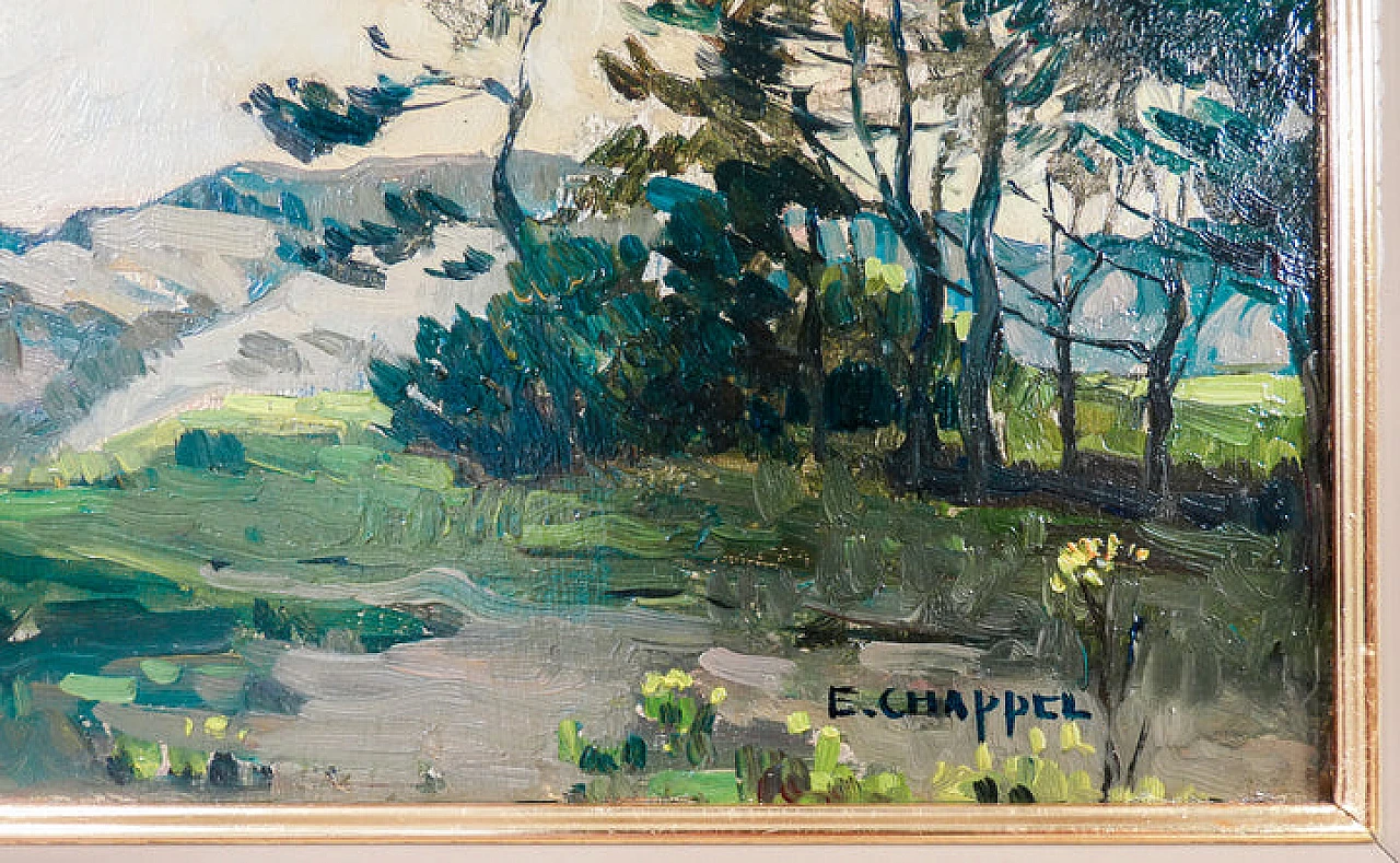 Edward Chappel, paesaggio, dipinto a olio su tavola, fine '800 7