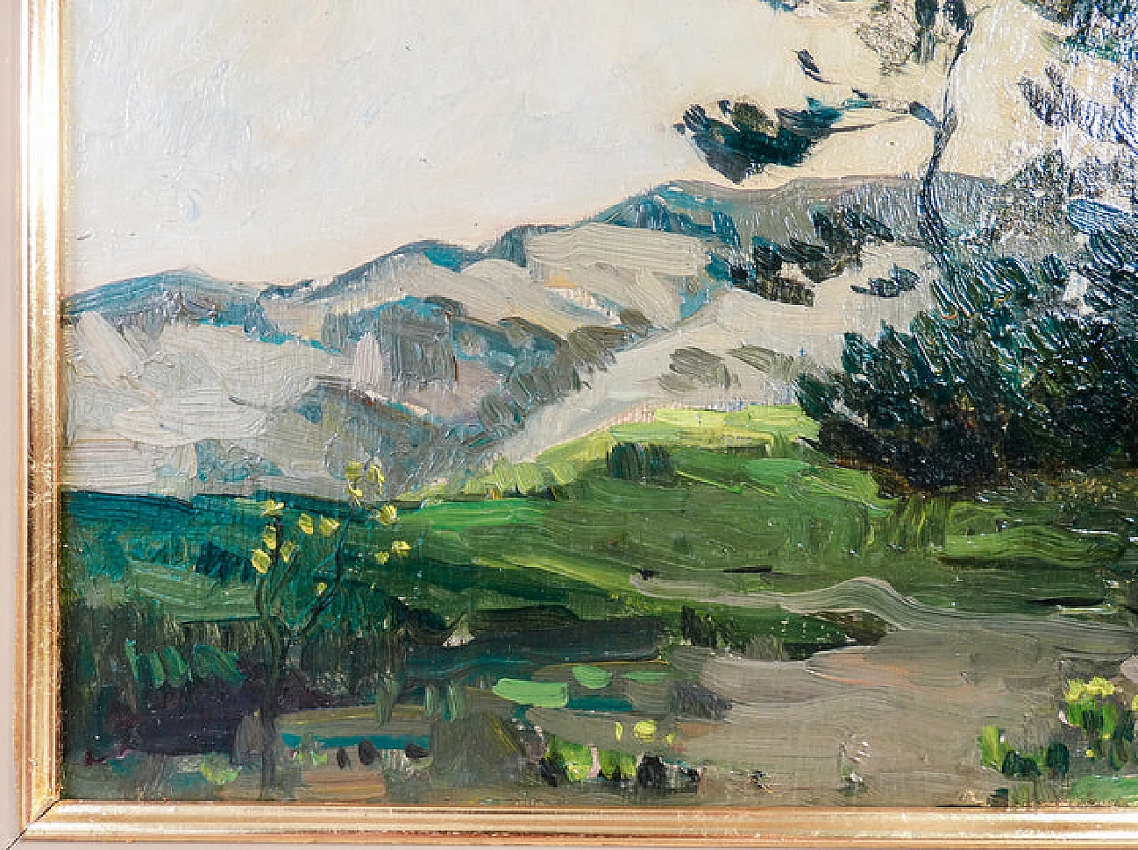 Edward Chappel, paesaggio, dipinto a olio su tavola, fine '800 8