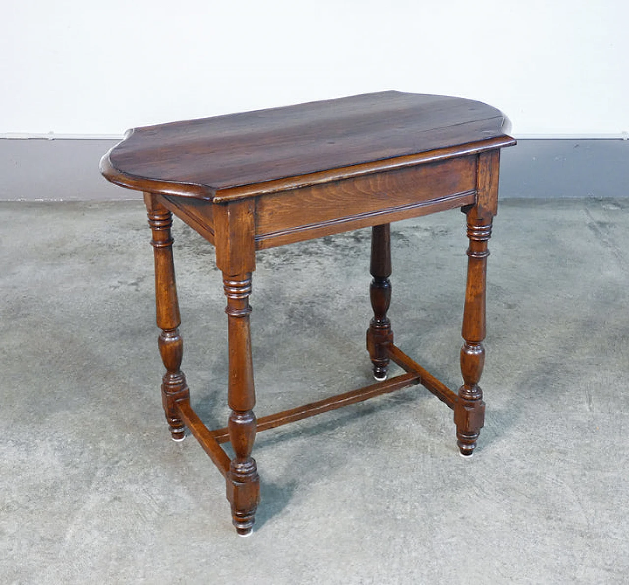 Charles X solid poplar coffee table with drawer, 19th century 8