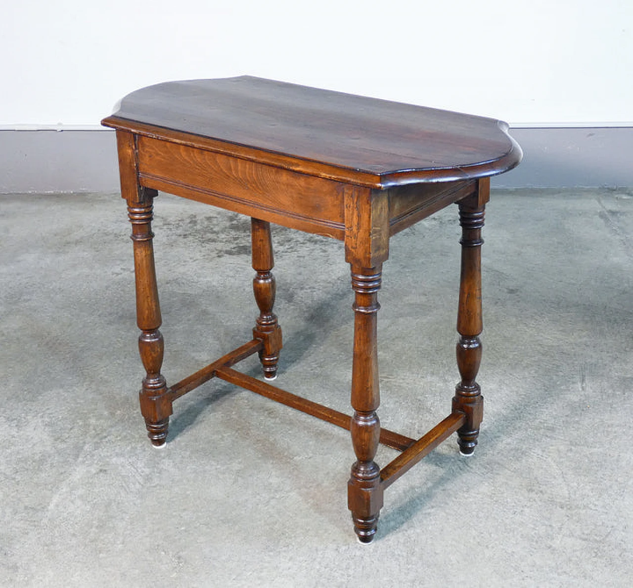 Charles X solid poplar coffee table with drawer, 19th century 9