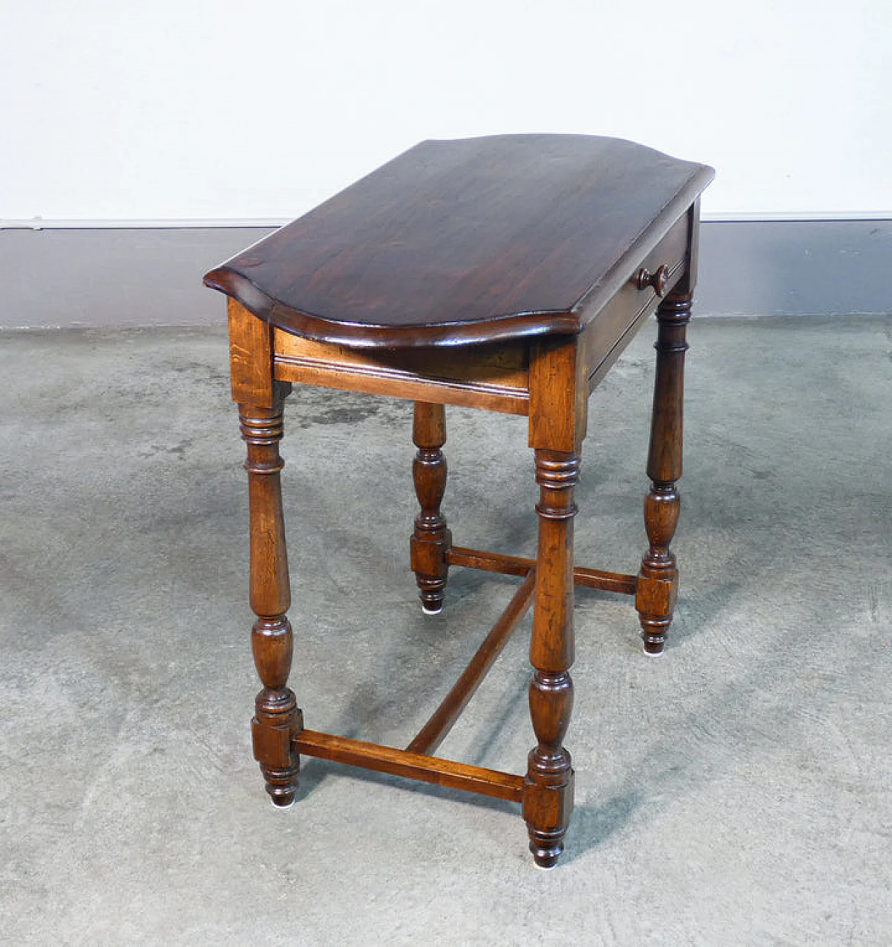 Tavolino Carlo X in massello di pioppo con cassetto, '800 10