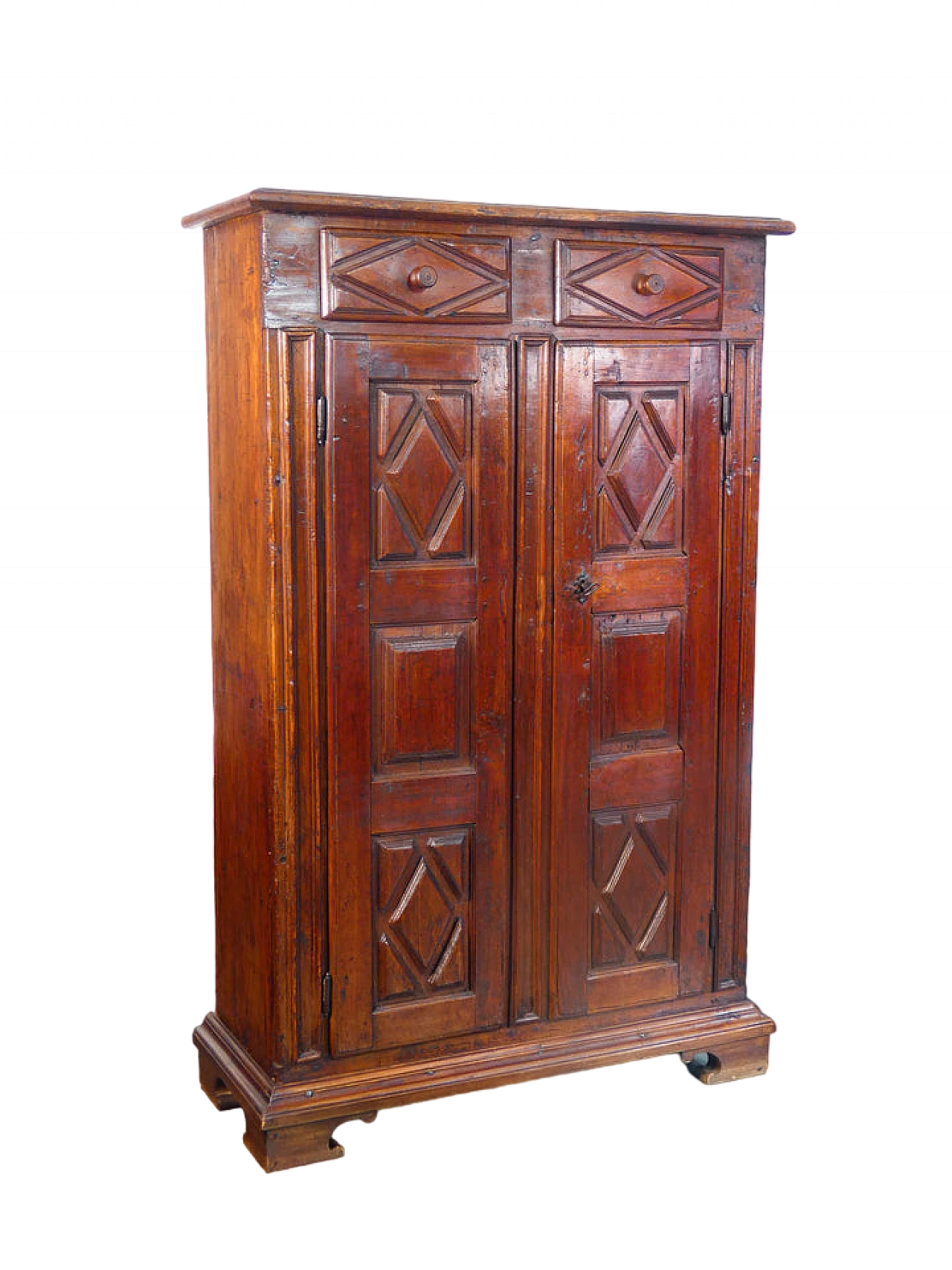 Piedmontese solid poplar wardrobe, early 19th century 2