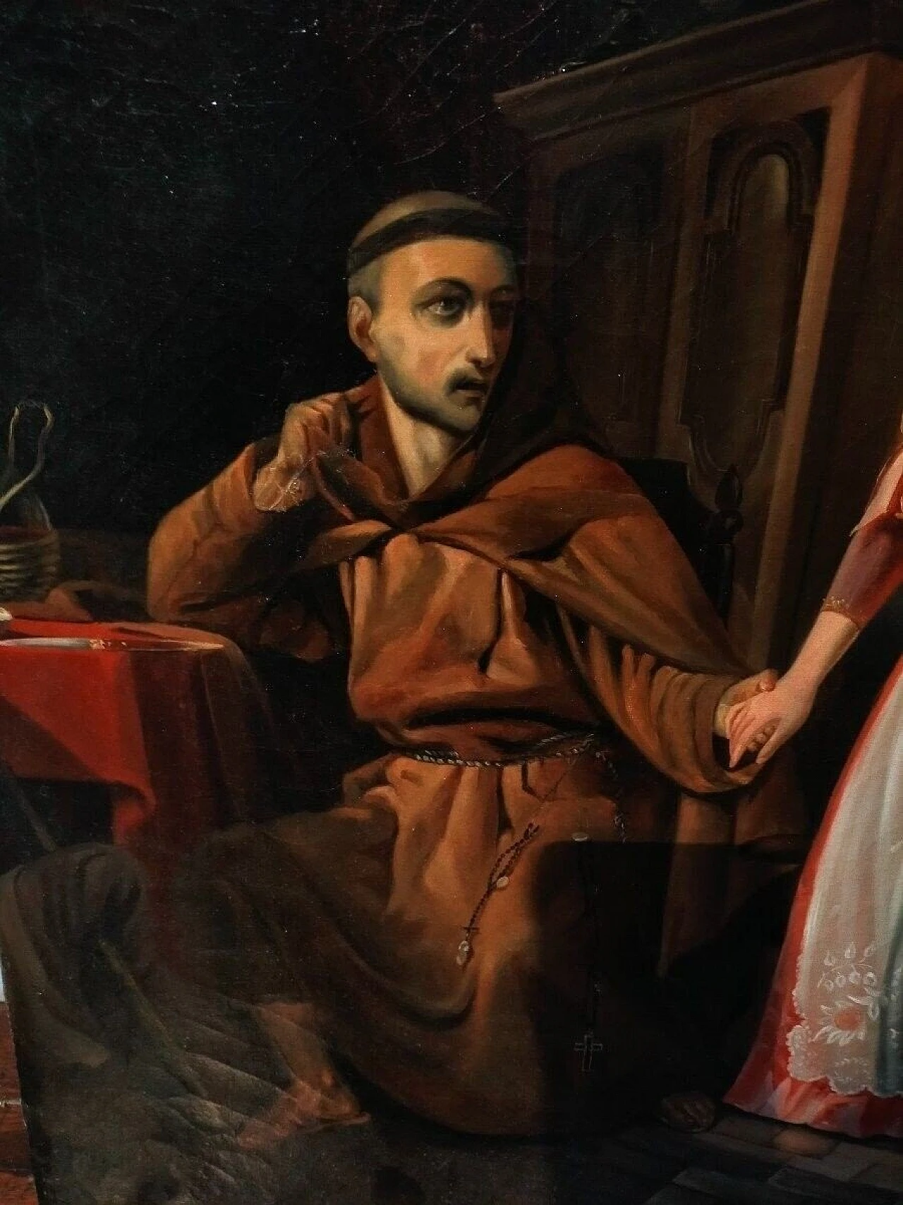 Interior with gallant scene, oil painting on canvas, 19th century 7