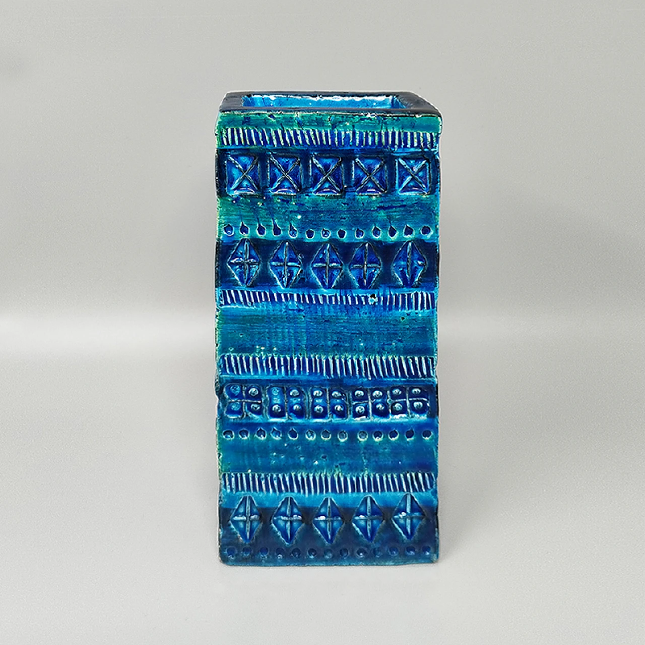 Blue Rimini ceramic vase by Aldo Londi for Bitossi, 1960s 2