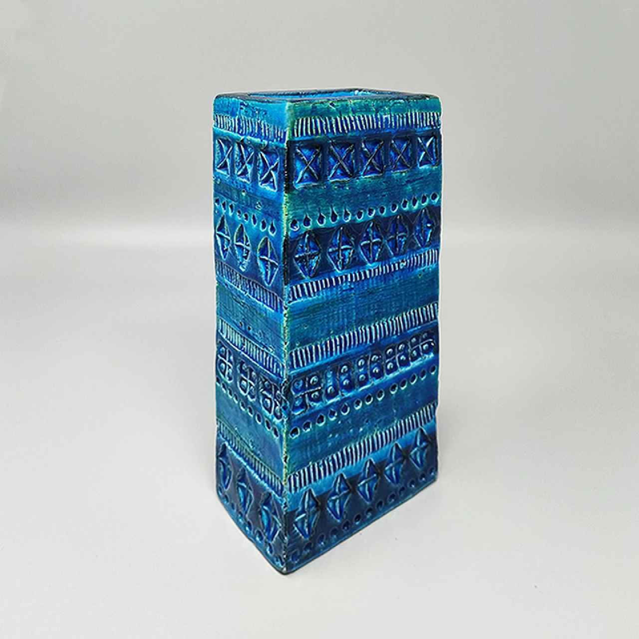 Blue Rimini ceramic vase by Aldo Londi for Bitossi, 1960s 3