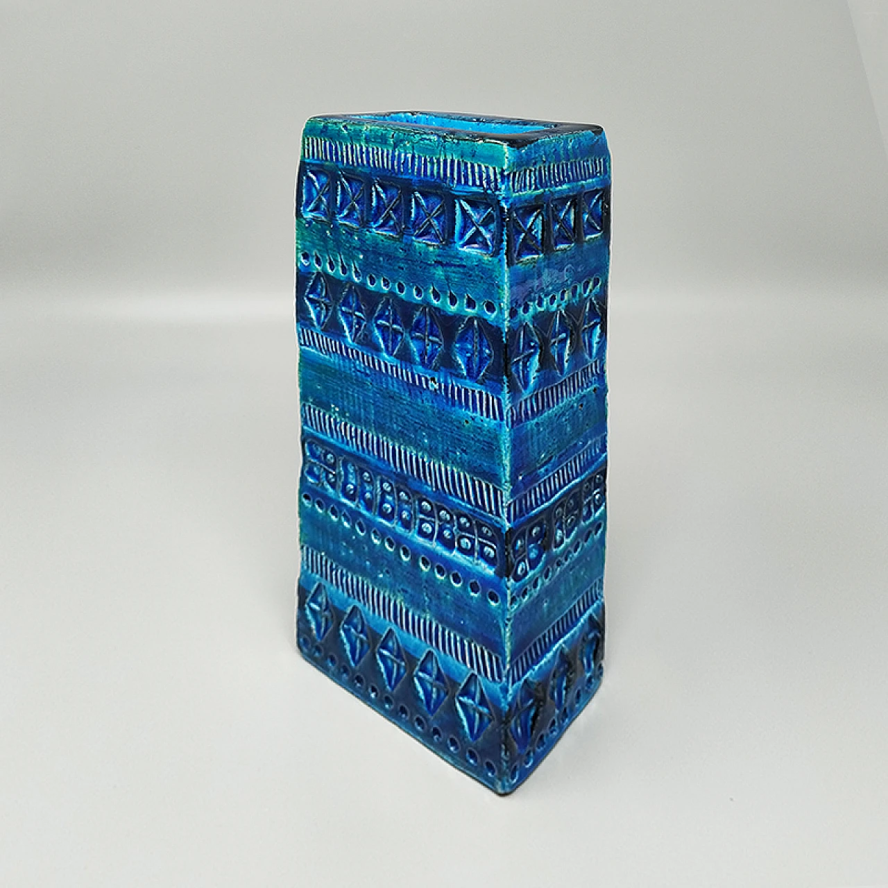 Blue Rimini ceramic vase by Aldo Londi for Bitossi, 1960s 4
