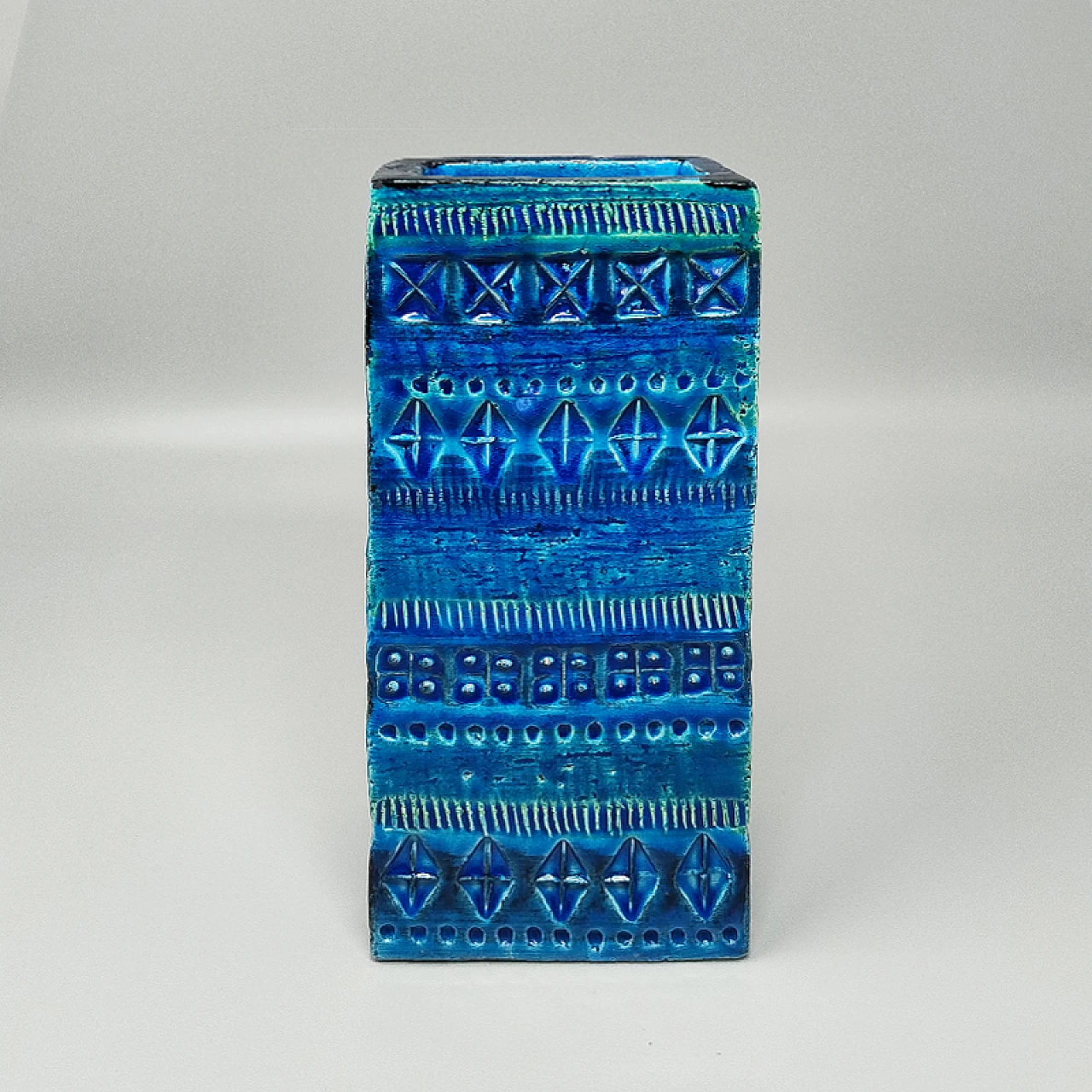 Blue Rimini ceramic vase by Aldo Londi for Bitossi, 1960s 5