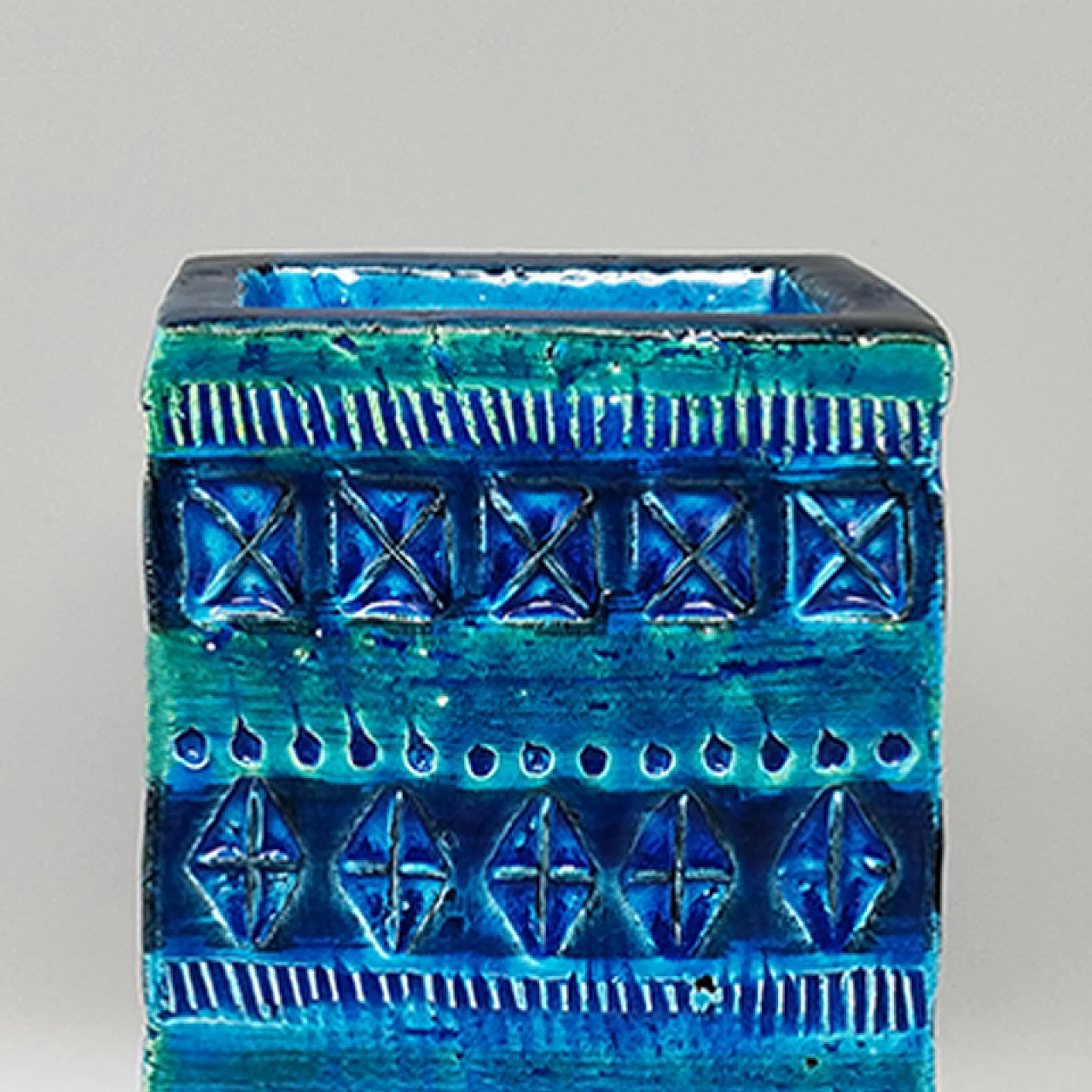 Blue Rimini ceramic vase by Aldo Londi for Bitossi, 1960s 6