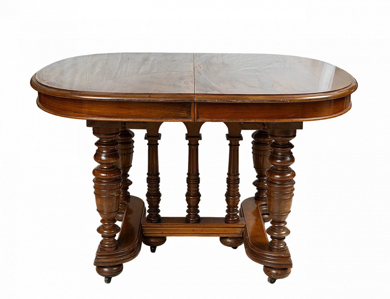 Henry II table in solid walnut, second half of 19th century 4