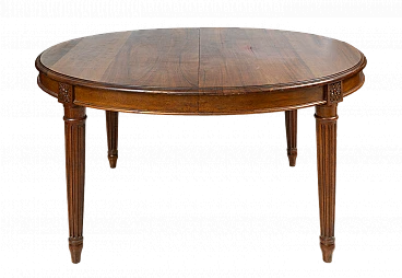 Oval Napoleon III solid walnut table, 19th century
