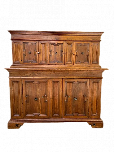 Solid walnut sacristy sideboard, 19th century