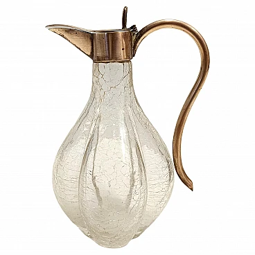 Brass and Murano glass liquor decanter, 1920s