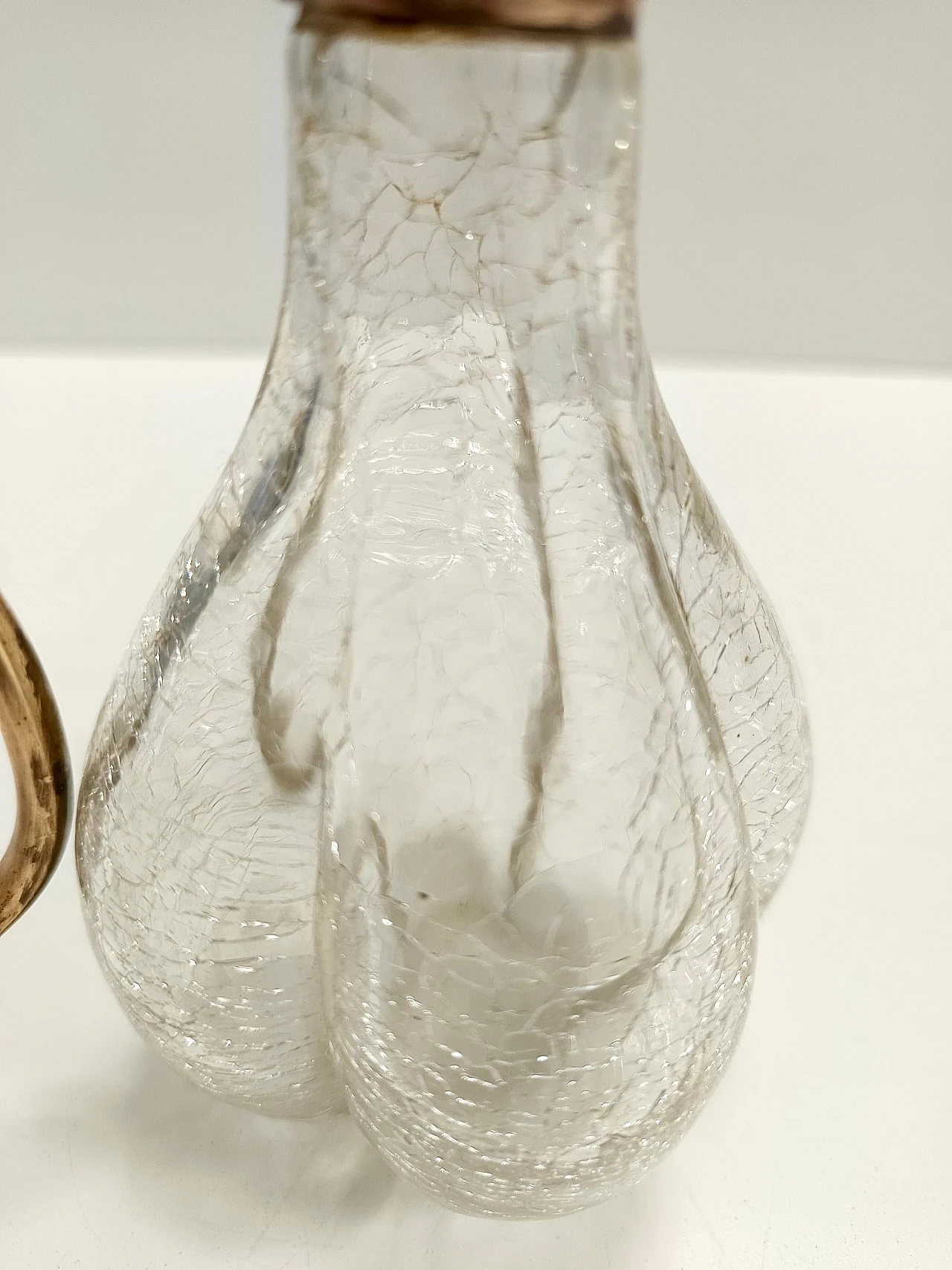 Decanter per liquori in ottone e vetro di Murano, anni '20 9