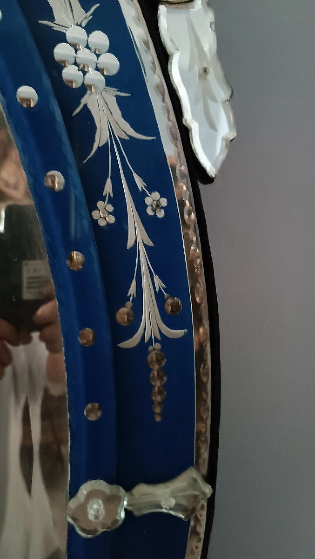 Specchio da parete ovale in vetro di Murano, anni '50 6