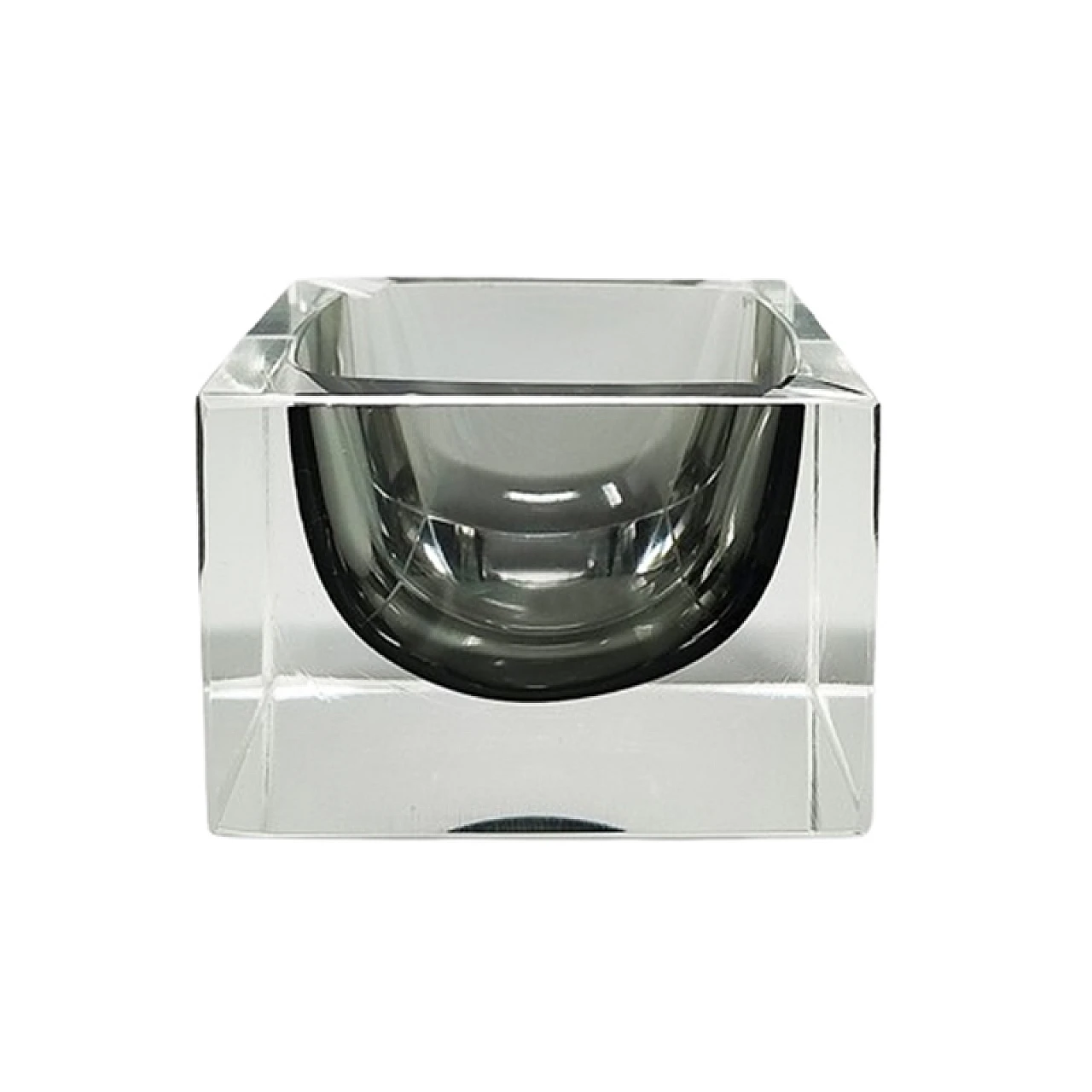 Gray Murano glass ashtray by Flavio Poli for Seguso, 1960s 1