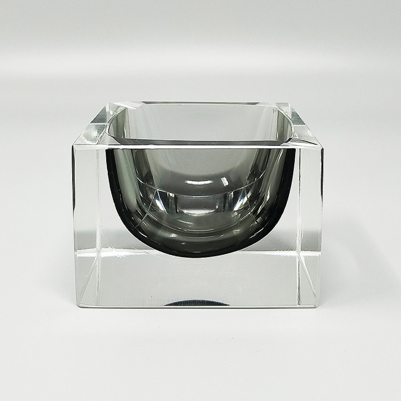 Gray Murano glass ashtray by Flavio Poli for Seguso, 1960s 4