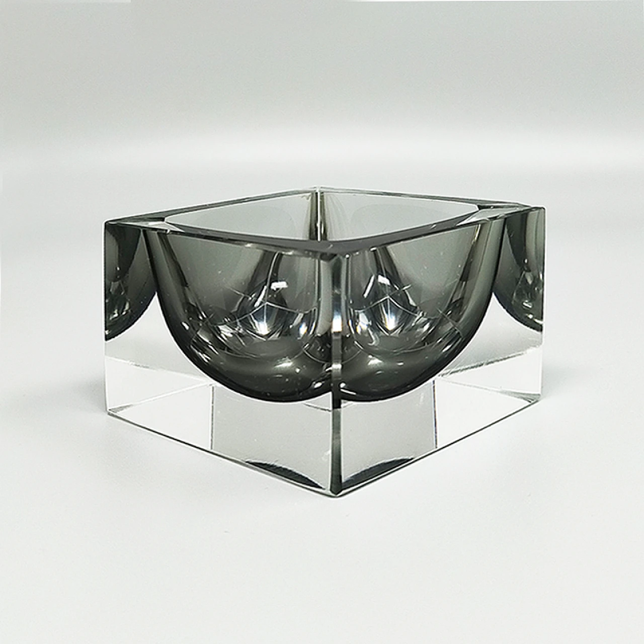 Gray Murano glass ashtray by Flavio Poli for Seguso, 1960s 6