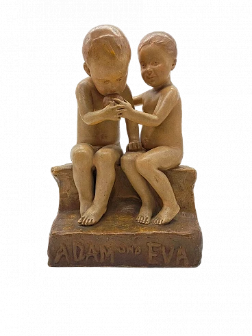 Goldscheider - Jaray, Adamo ed Eva, scultura in terracotta, anni '30