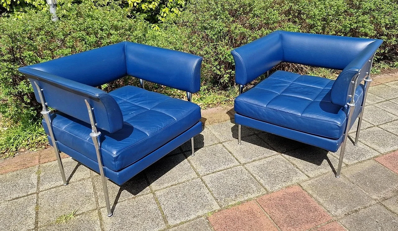 Pair of Hydra Castor armchairs by Scacchetti for Poltrona Frau, 1992 1