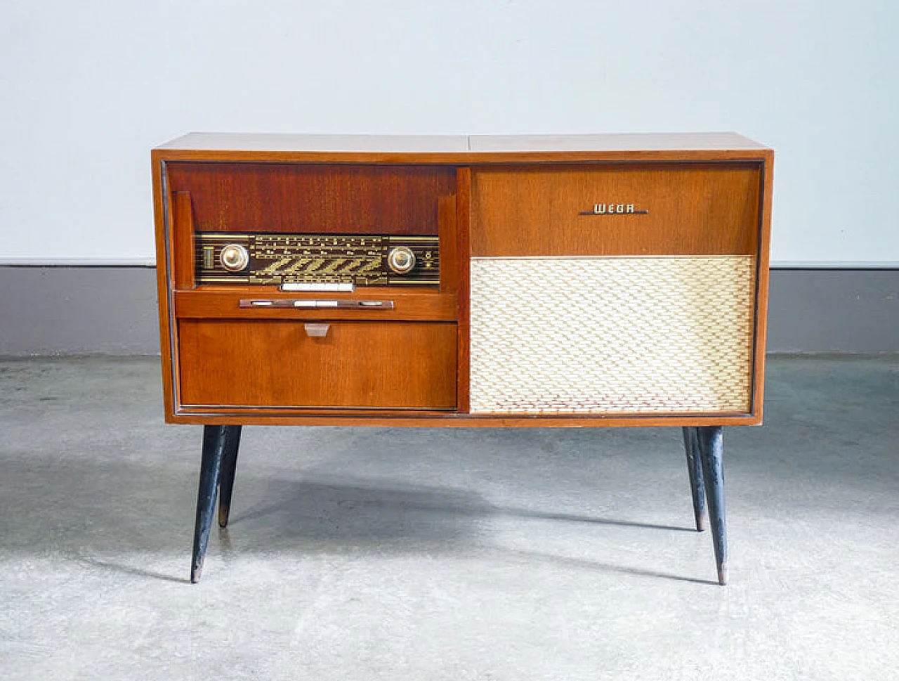 Wega 224 radio cabinet with turntable, 1960s 1