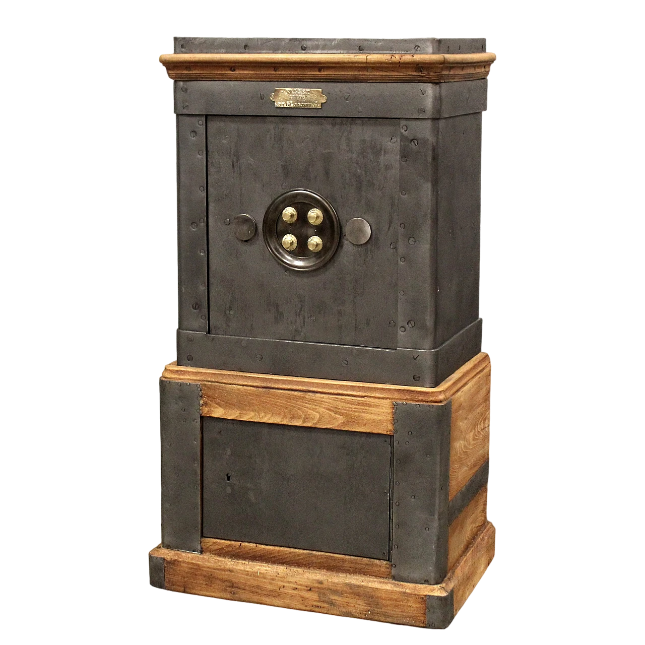 Iron and wood safe, late 19th century 2