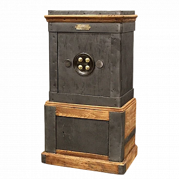 Iron and wood safe, late 19th century