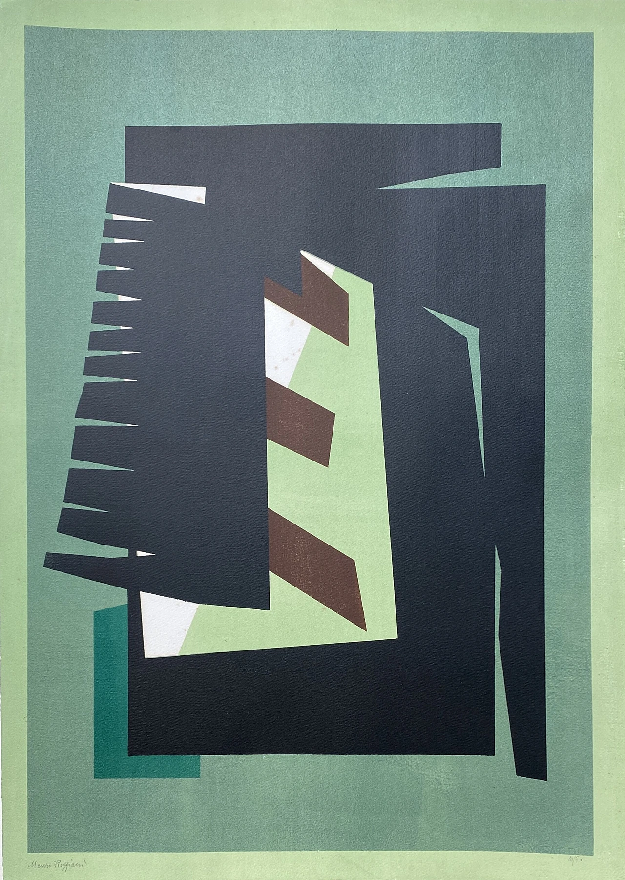 Mauro Reggiani, abstract composition, lithography 1