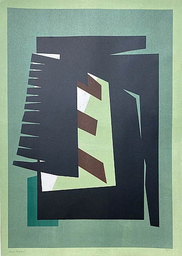 Mauro Reggiani, abstract composition, lithography